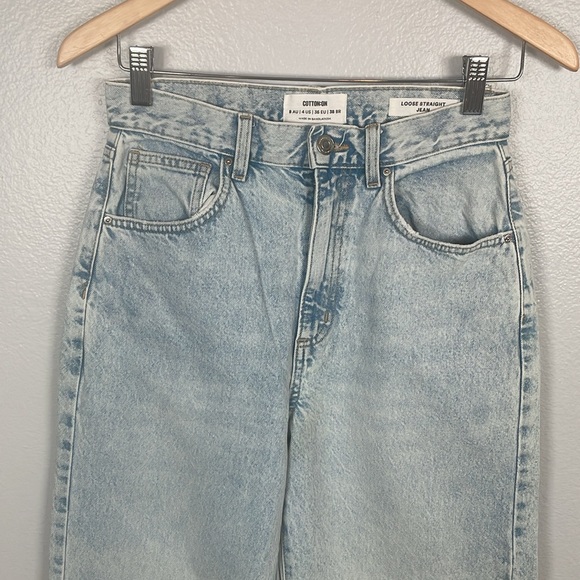 Cotton On light wash Loose Straight Leg 100% Cotton Jean high rise size 4 - Picture 2 of 8